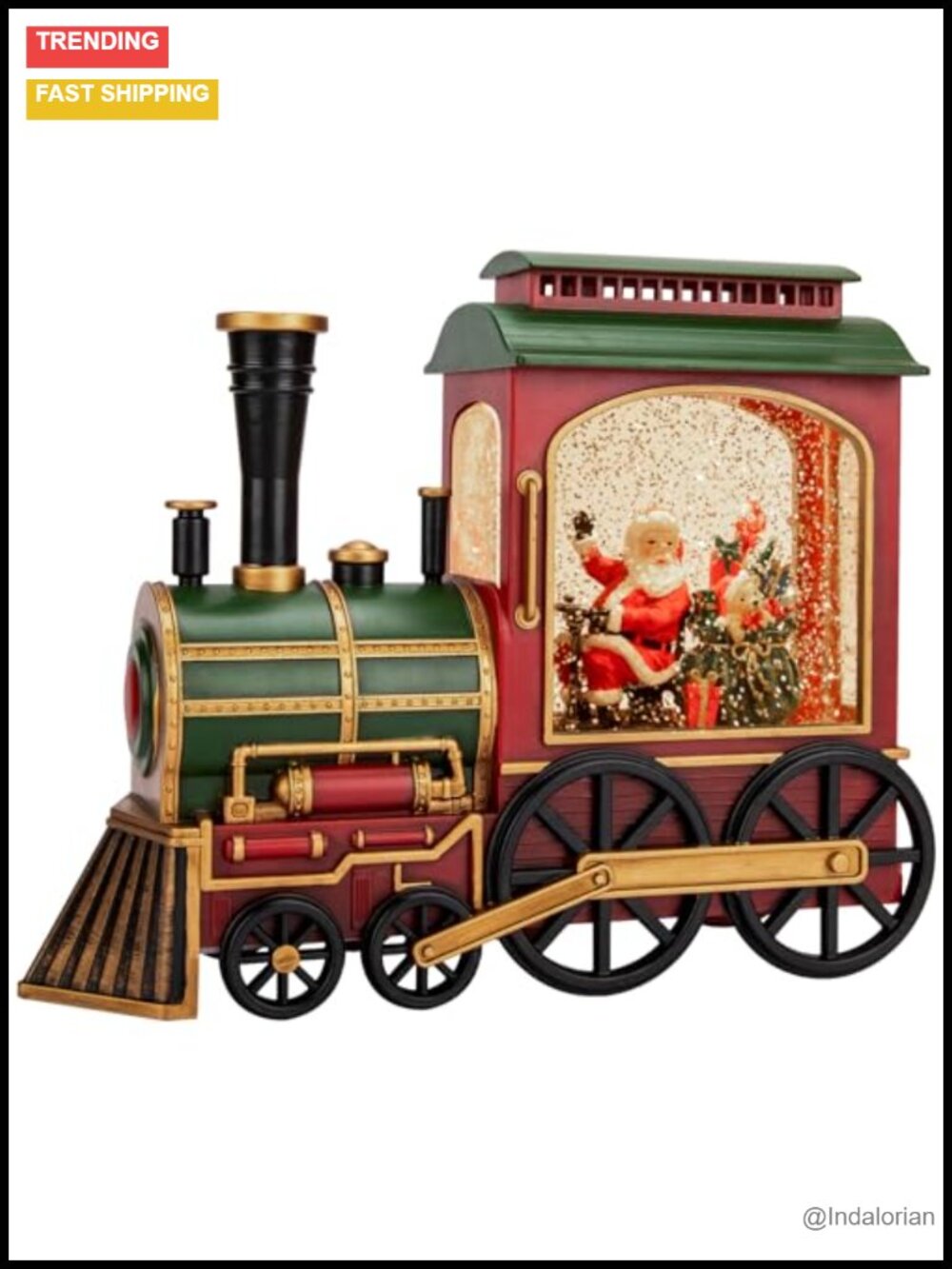 Musical Snow Globe Lantern Christmas Train LED Lights Auto Timer